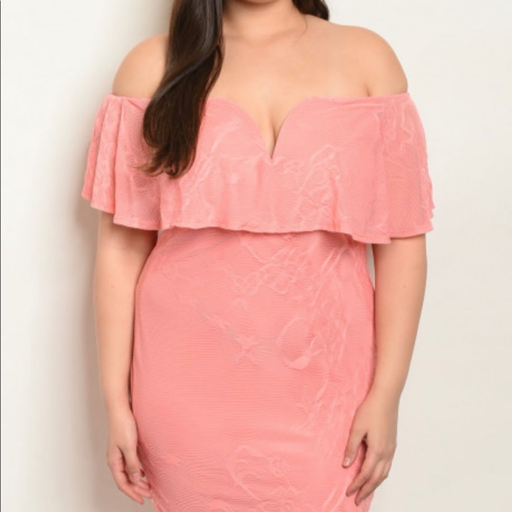 JANNET PLUS COLOR MELON DRESS SIZE 1X NWOT